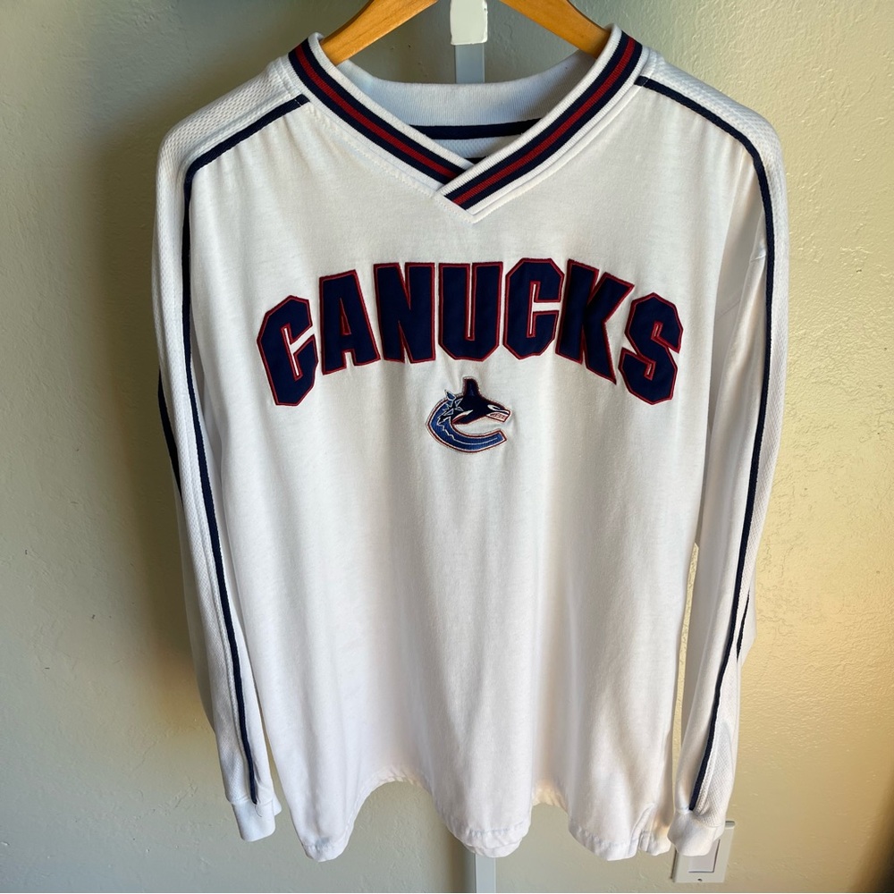 BULLETIN NHL Men’s Canucks White Long Sleeve Size XL